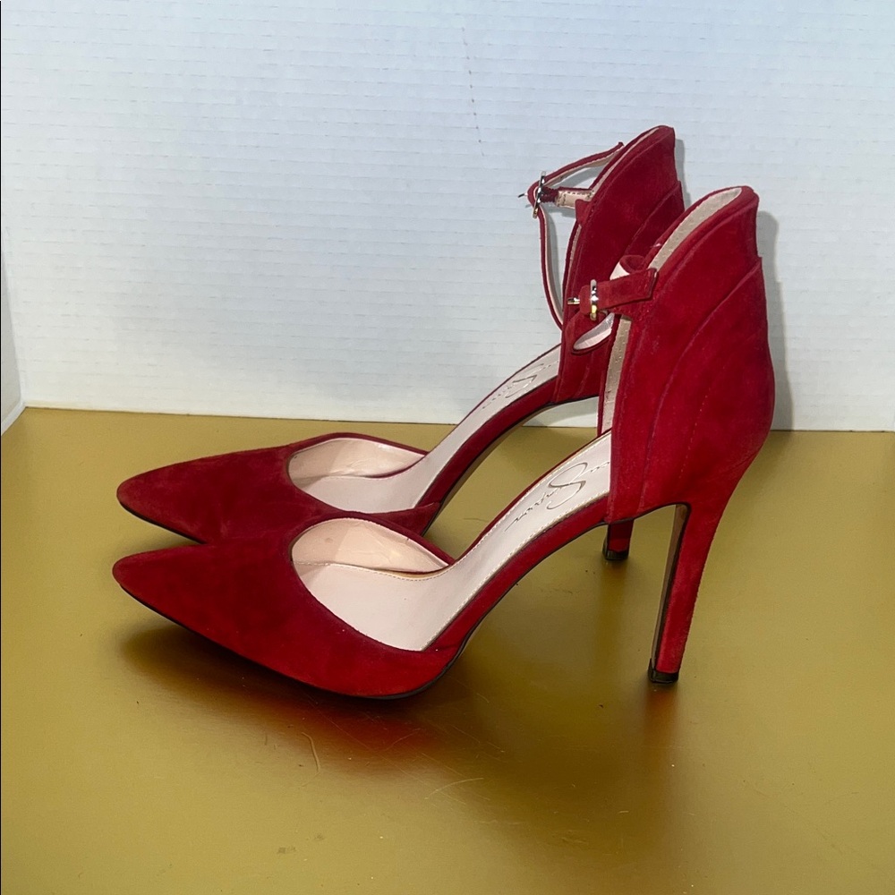 Jessica Simpson Red Suede Heels - Picture 3 of 8